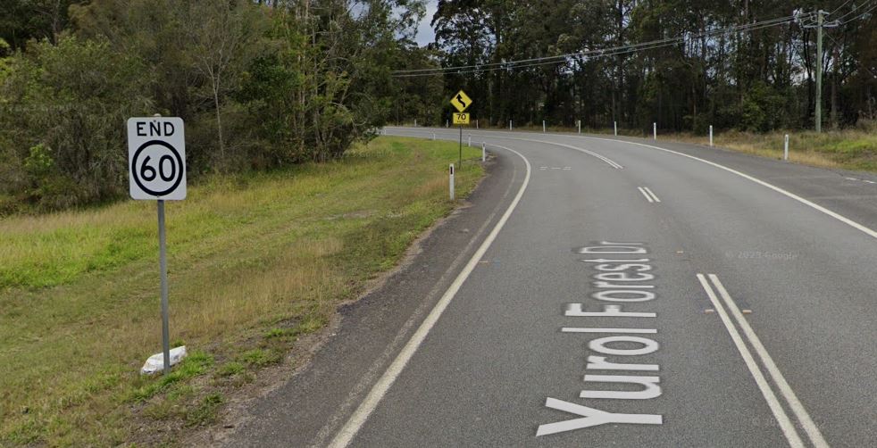 ‘END 60’ SIGN ON YUROL FOREST DRIVE, POMONA MARCH 2024